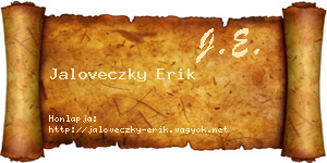 Jaloveczky Erik névjegykártya